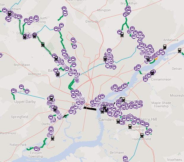 Transit Stops adjacent to Circuit Trails Circuit Trails and Transit Stops
