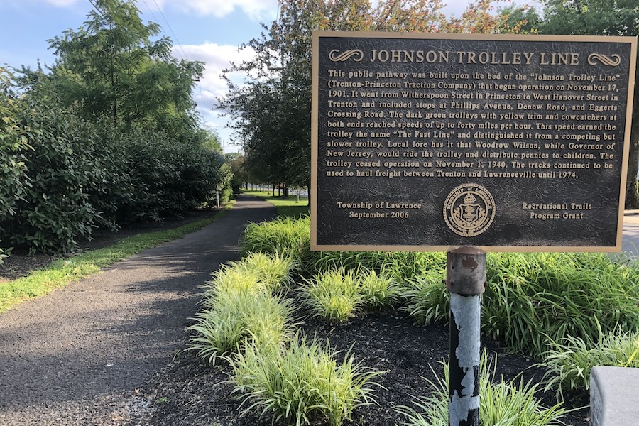 Signage along New Jersey's Johnson Trolley Trail | Photo by Anya Saretzky